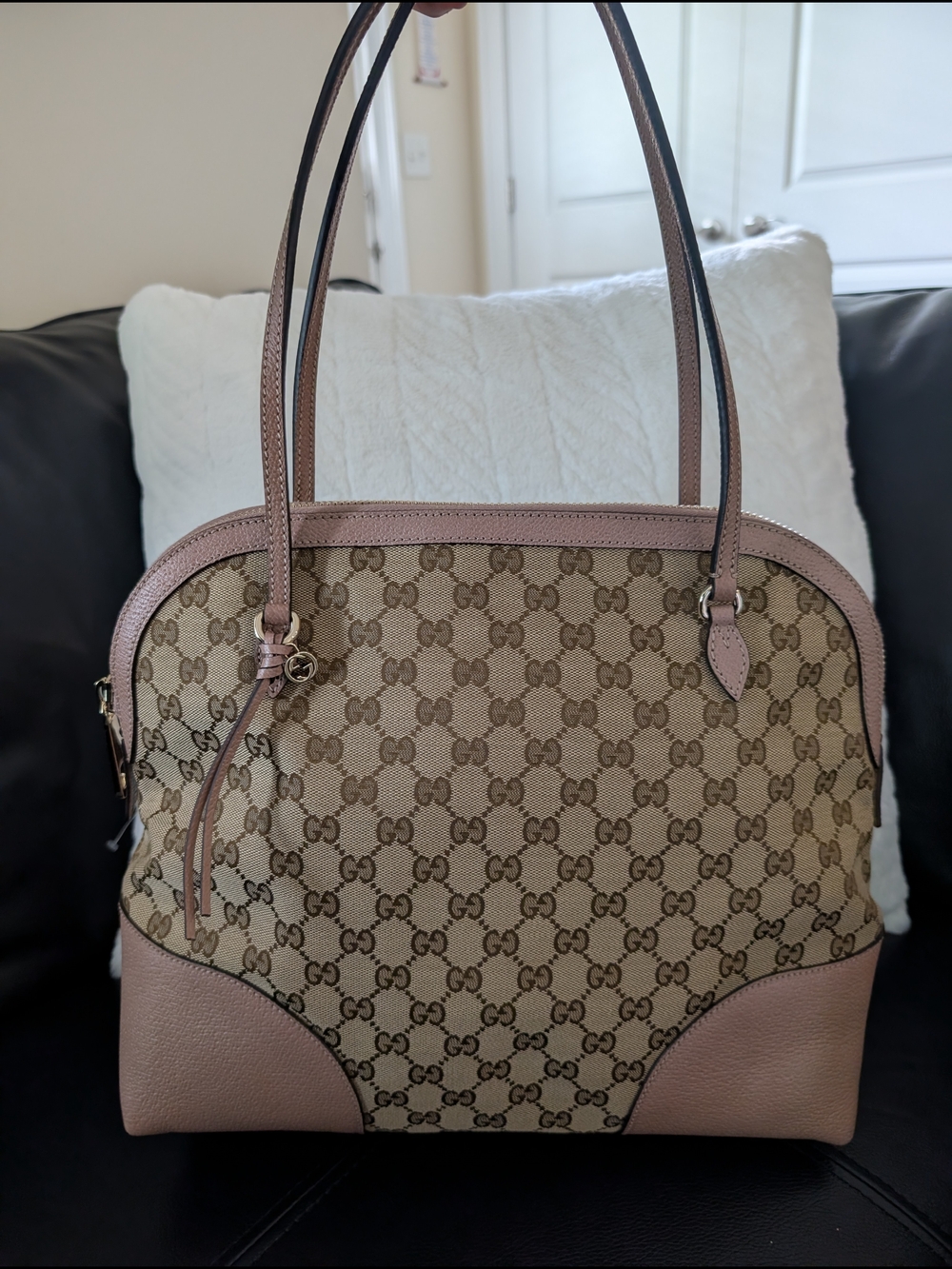Gucci Pink GG Canvas Top-Handle Tote - Picture 4 of 17